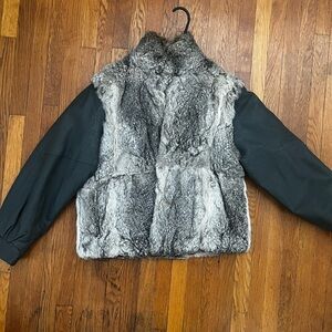 Rabbit fur/leather jacket